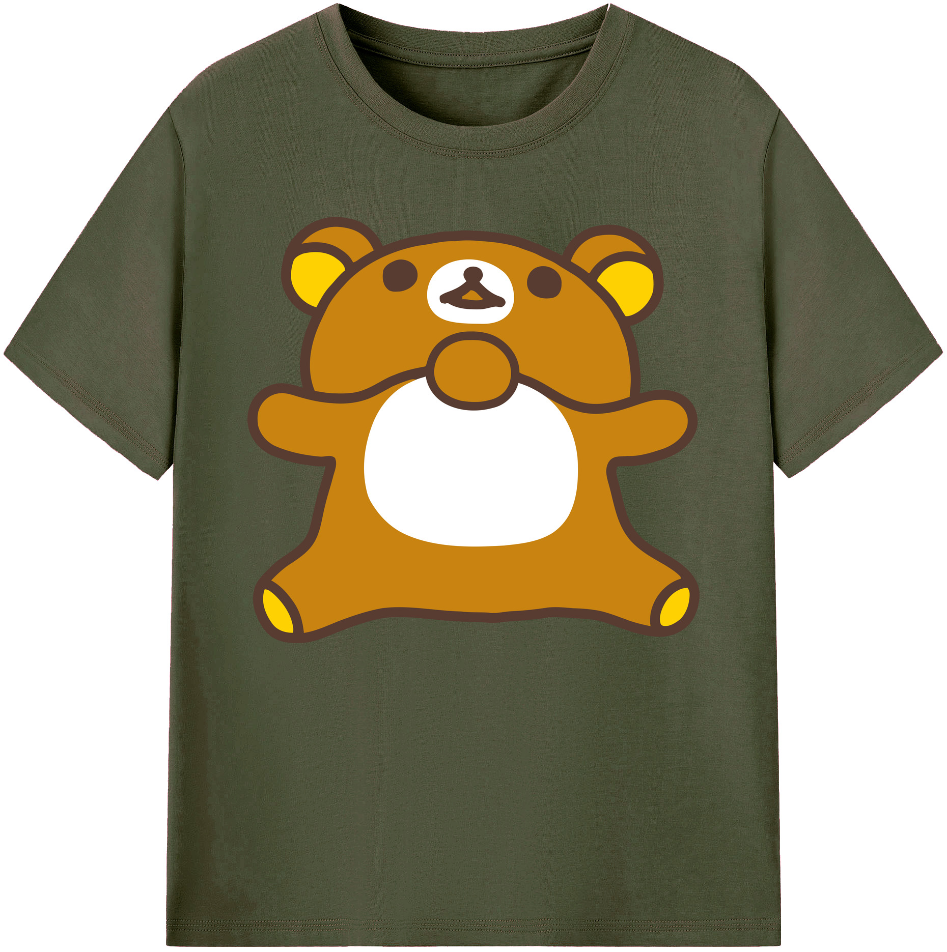 （画像用） リラックマ リラックマ キイロイトリ Rilakkuma Korilakkuma Kiiroitori 綿100％ メンズ半袖Tシャツ｜肌触りやわらか＆通気性